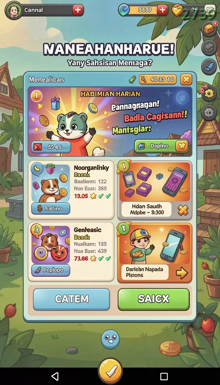Cuplikan layar SPINHARTA — menu navigasi